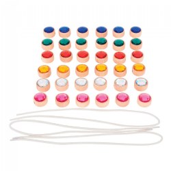 Image of Wooden Lacing Jewels - 36 Jewels & 3 Laces