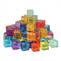 Image of Translucent Cubes with Mirror Tray - 100 Pieces