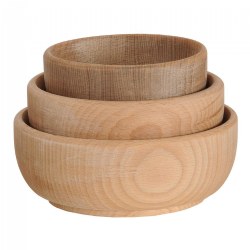 Image of Wooden Nesting Bowls - Set of 3