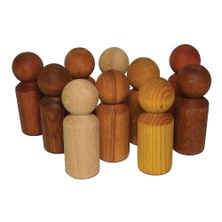 Image of Multicultural Wooden Peg People - Set of 10