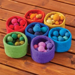 Image of Rainbow Nesting Bowls with Balls