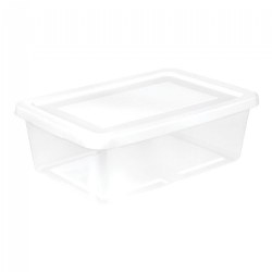 Image of 12 Quart Clear Storage Box with White Lid