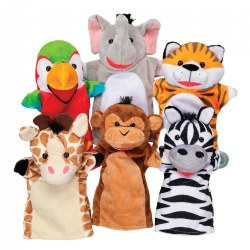 Image of Safari Buddies Hand Puppets - Set of 6