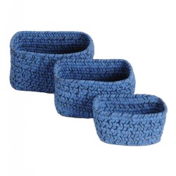 Image of Soft Storage Nesting Baskets - Blue Multi - Set of 3