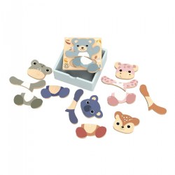 Image of Wooden Mix and Match Animal Puzzle Set