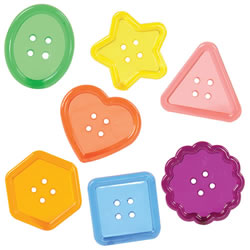 Clear Large Buttons - 90 Pieces