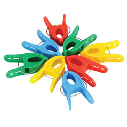 Colorful Multipurpose Giant Clips Great for Fine Motor Development - Set of 20