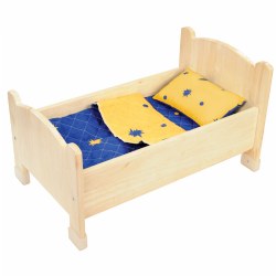 wooden doll cradle bedding