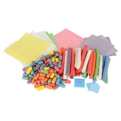 3 years & up. Made from cornstarch, Super Puffs are safe and completely biodegradable. Simply dab a Puff on a damp sponge or paper towel and it will make its own glue. This set includes 48 Super sticks in assorted colors, 10 assorted Super paper, approximately 400 Super Puffs and 12 compressed sponges.