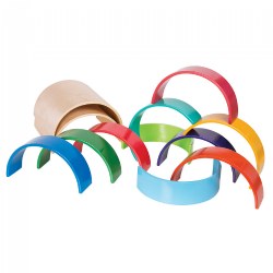 Colorful Wooden Rainbow Arches and Tunnels - Set of 12