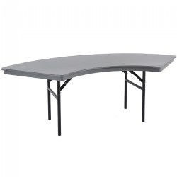 Dynalite ABS Plastic Folding Table - Serpentine - Black Frame/Gray Top