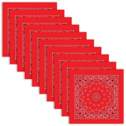 Red Bandana - Set of 10