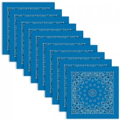 Blue Bandana - Set of 10