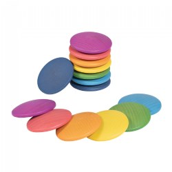 Rainbow Wood Loose Discs - 14 Pieces