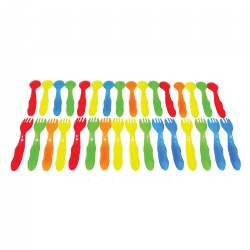 Take and Toss Easy to Grip Toddler Eating Utensils in Bright Assorted Colors