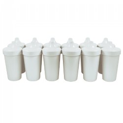 No-Spill Sippy Cups - White - Set of 12