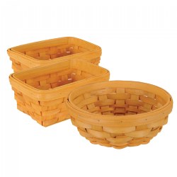 Wooden Baskets - Set of 3