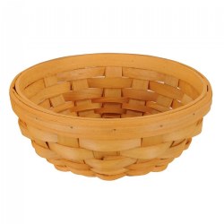 Image of Round Wooden Basket 4"H x 10"D