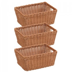 Washable Wicker Basket with Hand Grips - Small Set of 3