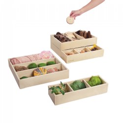 Image of Loose Parts Stacking Wooden Trays - 4 Pieces