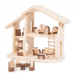 Kid Connection 3-Story Dollhouse Play Set with Working Garage and Elevator,  24 Pieces