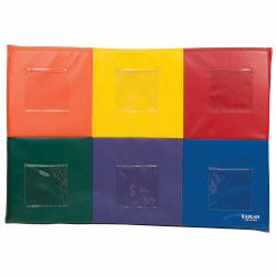 Easy to Clean Rainbow Colors Vinyl Photo Mat with Six Pockets
