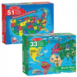 World & US Floor Puzzles