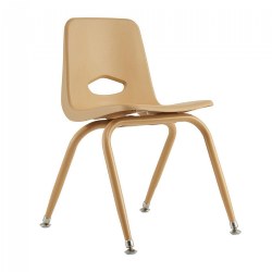 Image of 13.5" Natural Tapered Leg Stackable Chair - Factory Second