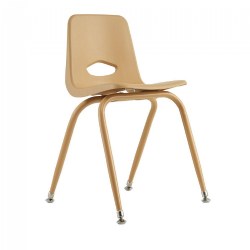 Factory Second Nature Color Tapered Leg Stackable Chair With 17.5" Seat Height Teacher Chair - Natural