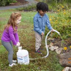 2 years & up. Children will love this do-it-yourself watering system. Hand-powered and portable, children will enjoy caring for their living spaces. Supports STEM in your outdoor learning space.