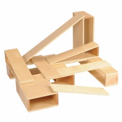 Sturdy Birch Wood Hollow Block Set for Building and Block Play