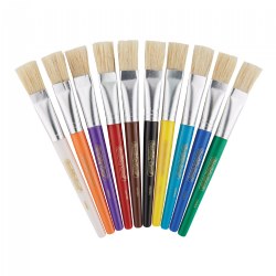 Flat Stubby Handle Paint Brushes - Set of 30