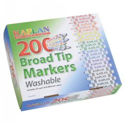 Washable Broad Tip Marker Class Pack for Arts and Crafts - 200 Per Box