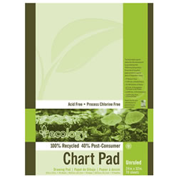 24" x 32" Acid Free Eco-Friendly Recycled Chart Pad - Unruled