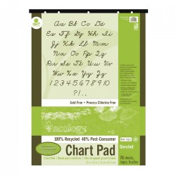 24" x 32" Eco-Friendly Recycled Chart Pad - Unruled