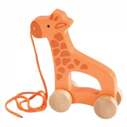 Push & Pull Wooden Giraffe with Handle and String