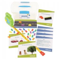 3 years & up. Children will be introduced to math concepts such as length, volume, weight, distance, and temperature with the materials and activities in this toolbox. Children will engage in hands-on math activities encouraged by eight activity card(s), road ruler, tape measure, and a set of manipulatives that incorporate all the listed math skills and more.