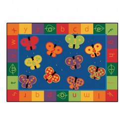 123 ABC Butterfly Fun Rug - 8' x 12' Rectangle