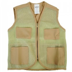 3 -5 years. This multifunctional vest can be used as children pretend to camp, fish, dig for artifacts, and more.