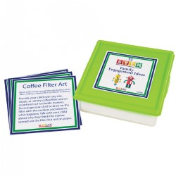 This set of 52 cards will provide classrooms with a year's worth of interactive STEM activities for children and their families. These simple and straightforward STEM-themed family engagement ideas are enjoyable for teachers, families, and children alike. Cards measure 5" x 5" and store in a sturdy plastic container.