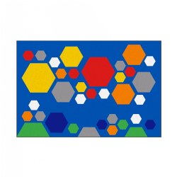 Primary Hexagon Carpet - 6' x 9'