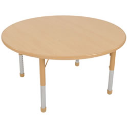 Nature Color Chunky 48" Round Table with Adjustable Legs