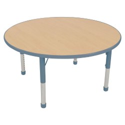 Image of Nature Color Chunky 48" Round Table With 21" - 30" Adjustable Legs