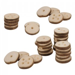 Wooden Branch Buttons - 32 Pieces