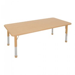 Image of Nature Color Chunky 30" x 48" Table with Adjustable Legs