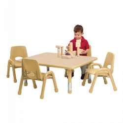 Image of Nature Color Chunky 24" x 36" Table with Adjustable Legs