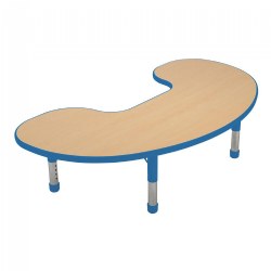 Image of Nature Color Chunky 32" x 60" Toddler Jelly Bean Table with 12-16" Adj. Legs - Blue