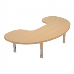 Image of Nature Color Chunky 32" x 60" Toddler Jelly Bean Table with 12-16" Adj. Legs- Natural