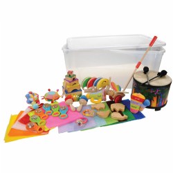 This kit for toddlers and twos features a variety of materials for exploring music and encouraging movement. Music and movement activities provide a wonderful foundation for all early learning environments. Young learners respond to the rhythm and flow of music in both creative and cognitive ways. This kit incorporates a variety of instruments to provide a wide range of musical experiences. Please note: components may change occasionally due to availability. Music and movement activities can be used to: improve listening skills; build balance, rhythm, and coordination; Develop body awareness; promote cooperation and turn taking; and strengthen fine motor skills. We will only substitute developmentally appropriate items for the purpose for which they were intended. Activity card(s) included.