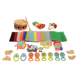 This kit for toddlers and twos features a variety of materials for exploring music and encouraging movement. Music and movement activities provide a wonderful foundation for all early learning environments. Young learners respond to the rhythm and flow of music in both creative and cognitive ways. This kit incorporates a variety of instruments to provide a wide range of musical experiences. Please note: components may change occasionally due to availability. Music and movement activities can be used to: improve listening skills; build balance, rhythm, and coordination; Develop body awareness; promote cooperation and turn taking; and strengthen fine motor skills. We will only substitute developmentally appropriate items for the purpose for which they were intended. Activity card(s) included.